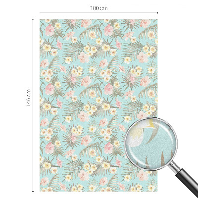 Coloured glass film for windows Tropical pattern