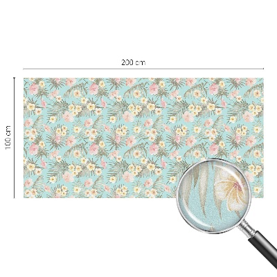 Coloured glass film for windows Tropical pattern