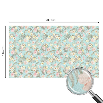 Coloured glass film for windows Tropical pattern