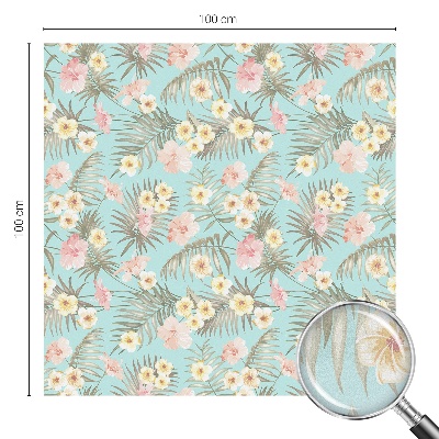 Coloured glass film for windows Tropical pattern