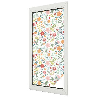 Coloured glass film for windows Floral pattern