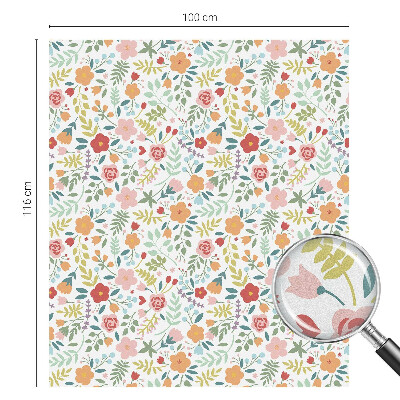 Coloured glass film for windows Floral pattern