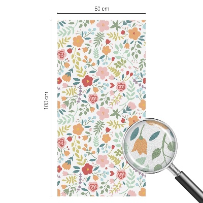 Coloured glass film for windows Floral pattern