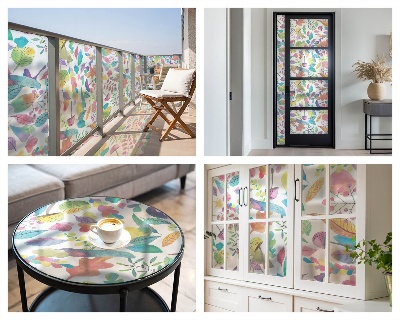 Decorative window film stained glass design Colorful composition
