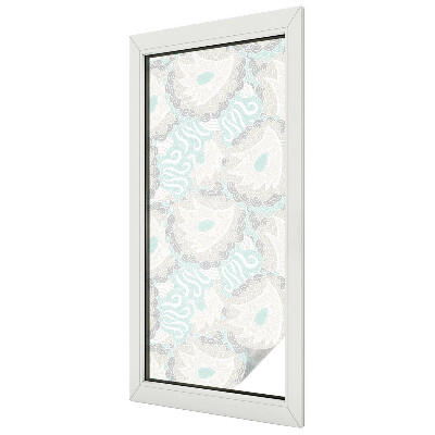 Frosted window film with stained glass pattern Delicate feathers