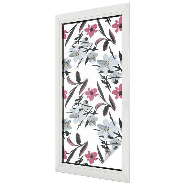 Coloured glass film for windows Floral pattern
