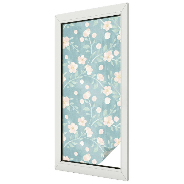Privacy window film stained glass effect Pastel flowers