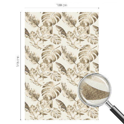 Frosted window film with stained glass pattern Tropical plants