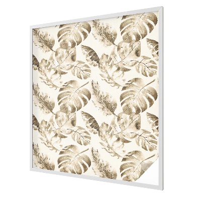 Frosted window film with stained glass pattern Tropical plants