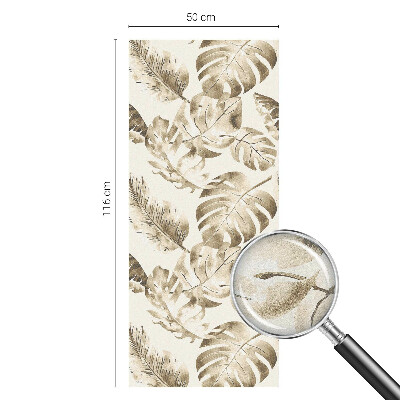 Frosted window film with stained glass pattern Tropical plants