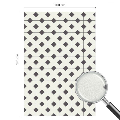 Decorative window film stained glass design Black and white diamonds