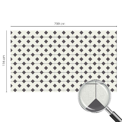 Decorative window film stained glass design Black and white diamonds