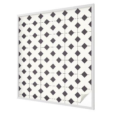 Decorative window film stained glass design Black and white diamonds