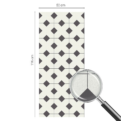 Decorative window film stained glass design Black and white diamonds