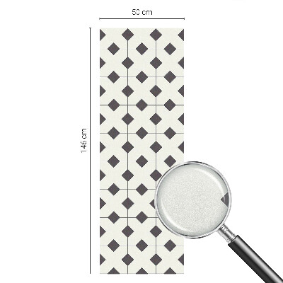 Decorative window film stained glass design Black and white diamonds