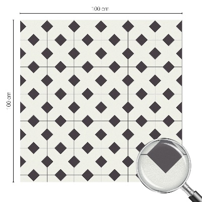 Decorative window film stained glass design Black and white diamonds