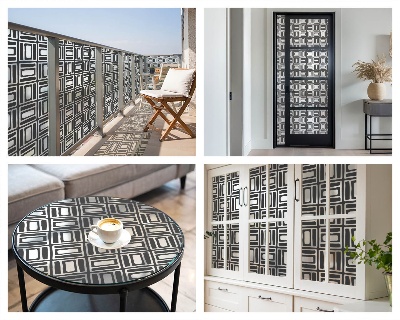 Coloured glass film for windows Energetic pattern