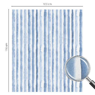 Frosted window film with stained glass pattern Blue stripes