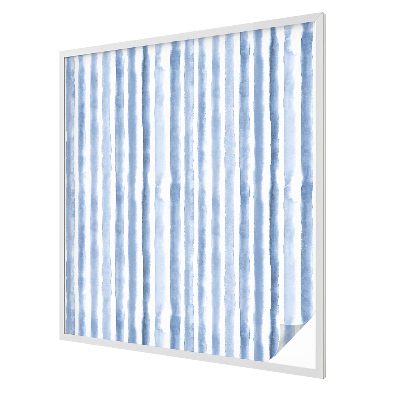Frosted window film with stained glass pattern Blue stripes