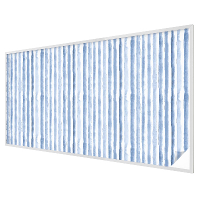 Frosted window film with stained glass pattern Blue stripes