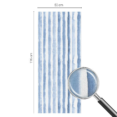 Frosted window film with stained glass pattern Blue stripes