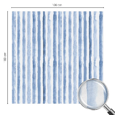 Frosted window film with stained glass pattern Blue stripes