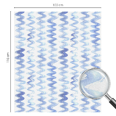 Decorative window film stained glass design Blue waves