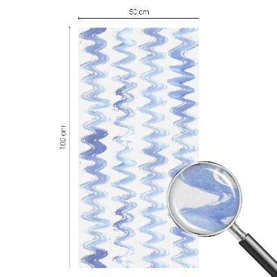 Decorative window film stained glass design Blue waves