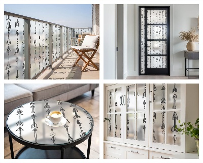 Patterned window film stained glass Geometric arrows