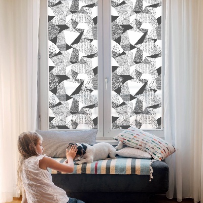 Frosted window film with stained glass pattern Geometric figures