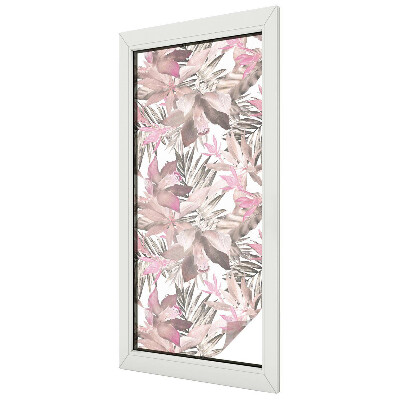 Privacy window film stained glass effect Pastel flowers