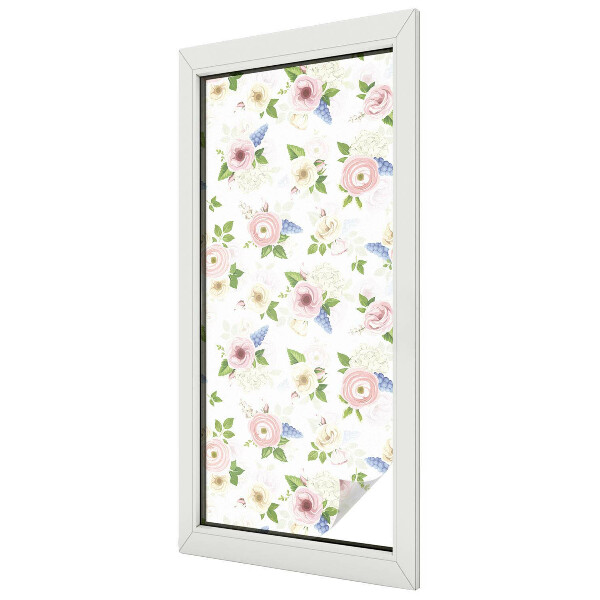 Coloured glass film for windows Floral pattern