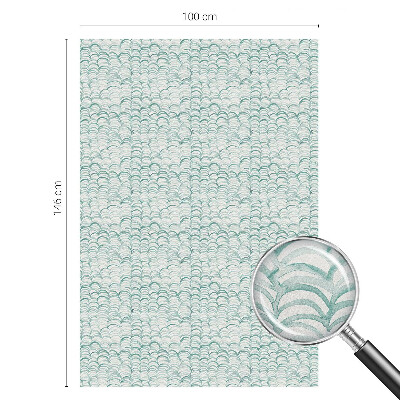 Frosted window film with stained glass pattern Green wave