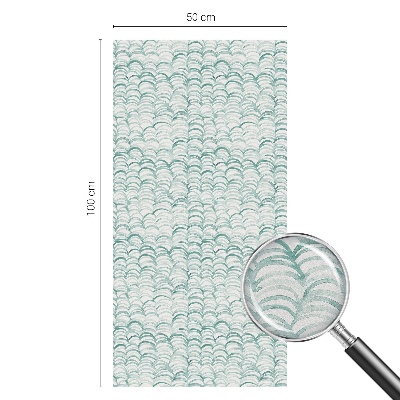 Frosted window film with stained glass pattern Green wave