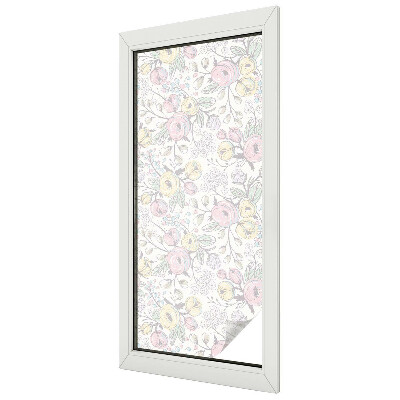 Frosted window film with stained glass pattern Floral pattern