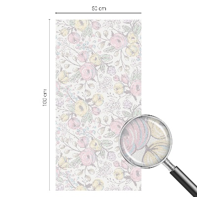 Frosted window film with stained glass pattern Floral pattern