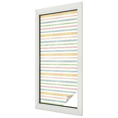 Privacy window film stained glass effect Pastel stripes