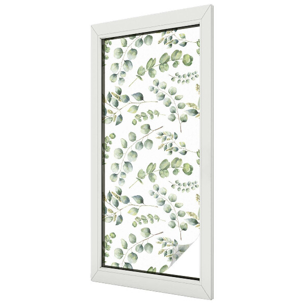 Privacy window film stained glass effect Botanical leaves