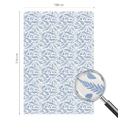 Frosted window film with stained glass pattern Fern leaves