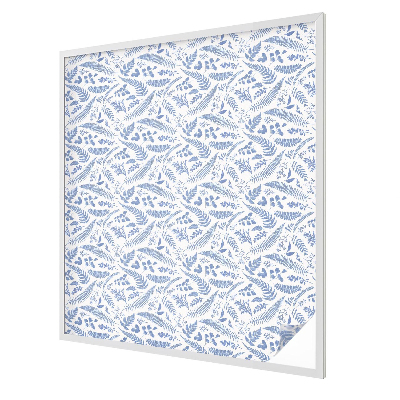 Frosted window film with stained glass pattern Fern leaves