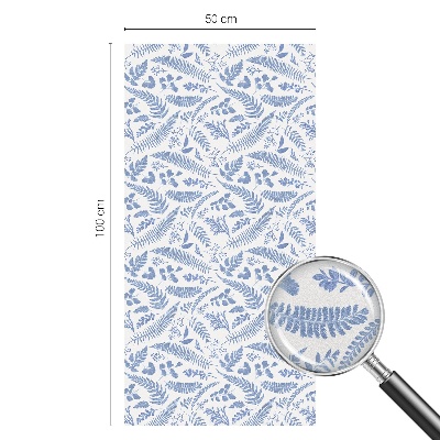 Frosted window film with stained glass pattern Fern leaves