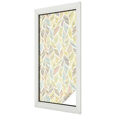 Frosted window film with stained glass pattern Rainbow feathers