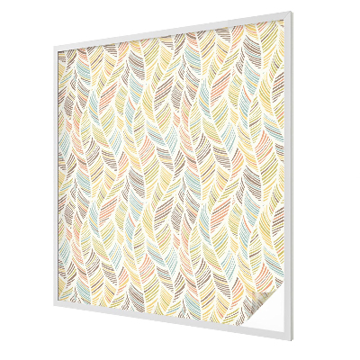 Frosted window film with stained glass pattern Rainbow feathers