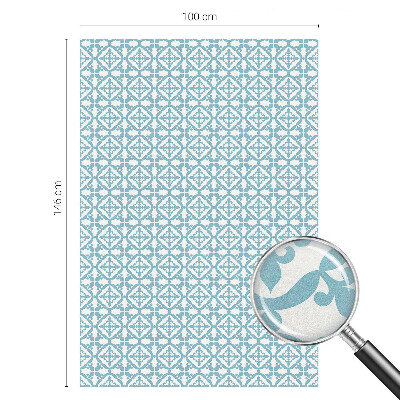 Privacy window film stained glass effect Blue ornaments