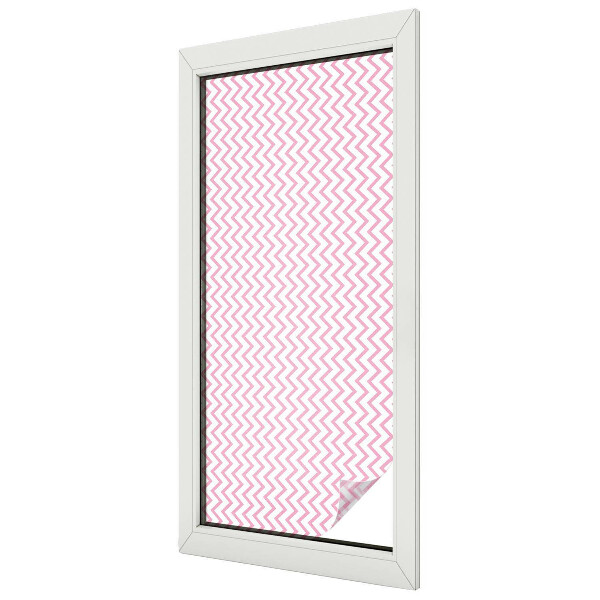 Frosted window film with stained glass pattern Pink zigzags