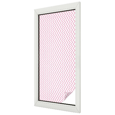 Frosted window film with stained glass pattern Pink zigzags