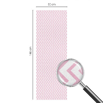 Frosted window film with stained glass pattern Pink zigzags
