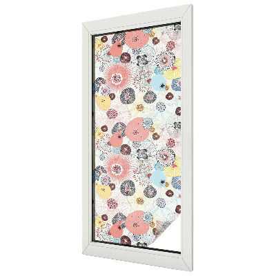 Patterned window film stained glass Colorful flower