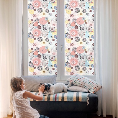 Patterned window film stained glass Colorful flower