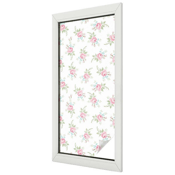 Decorative window film stained glass design Romantic roses